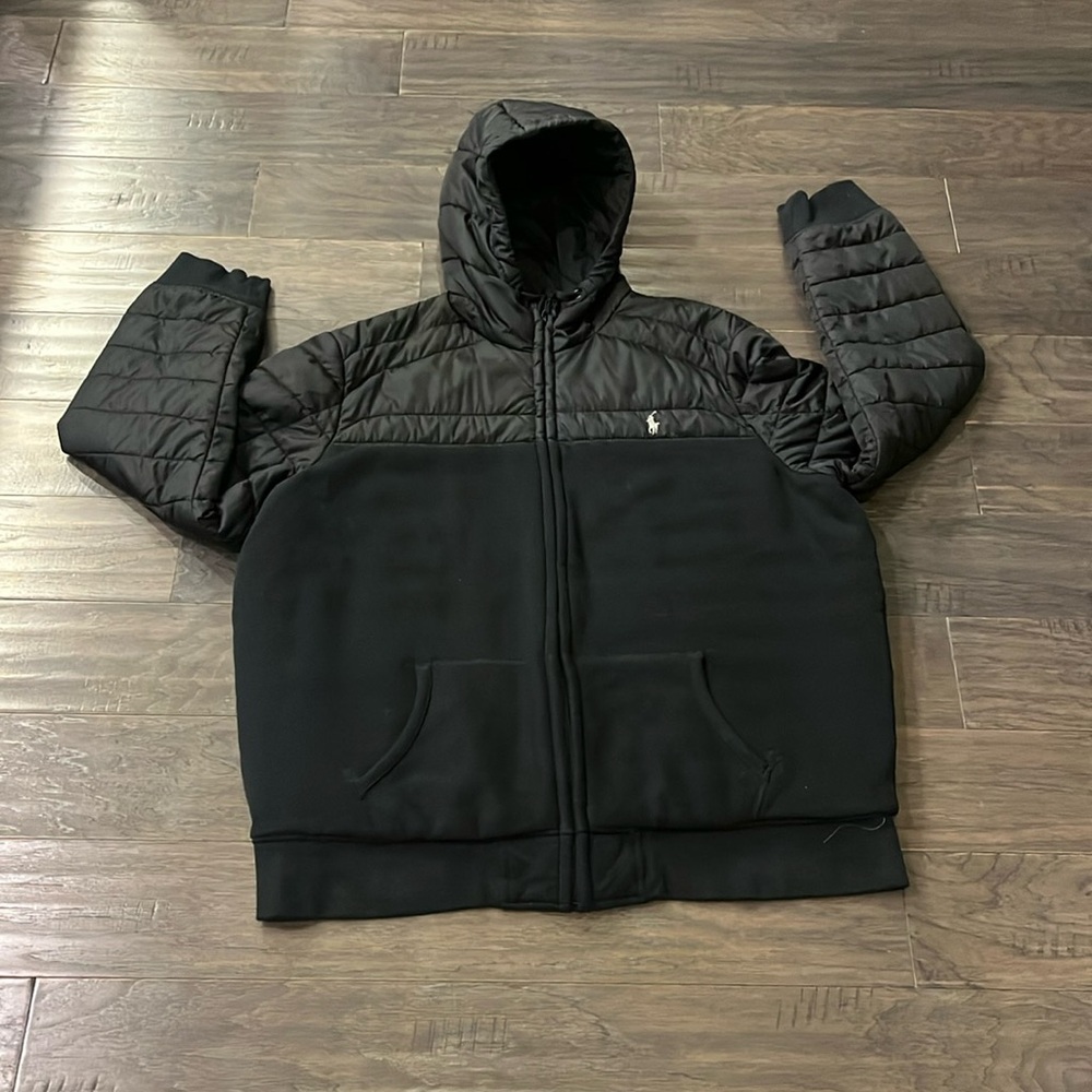 Polo Ralph Lauren Hybrid Puffer Jacket Hoodie medium weight black Men’s XXL